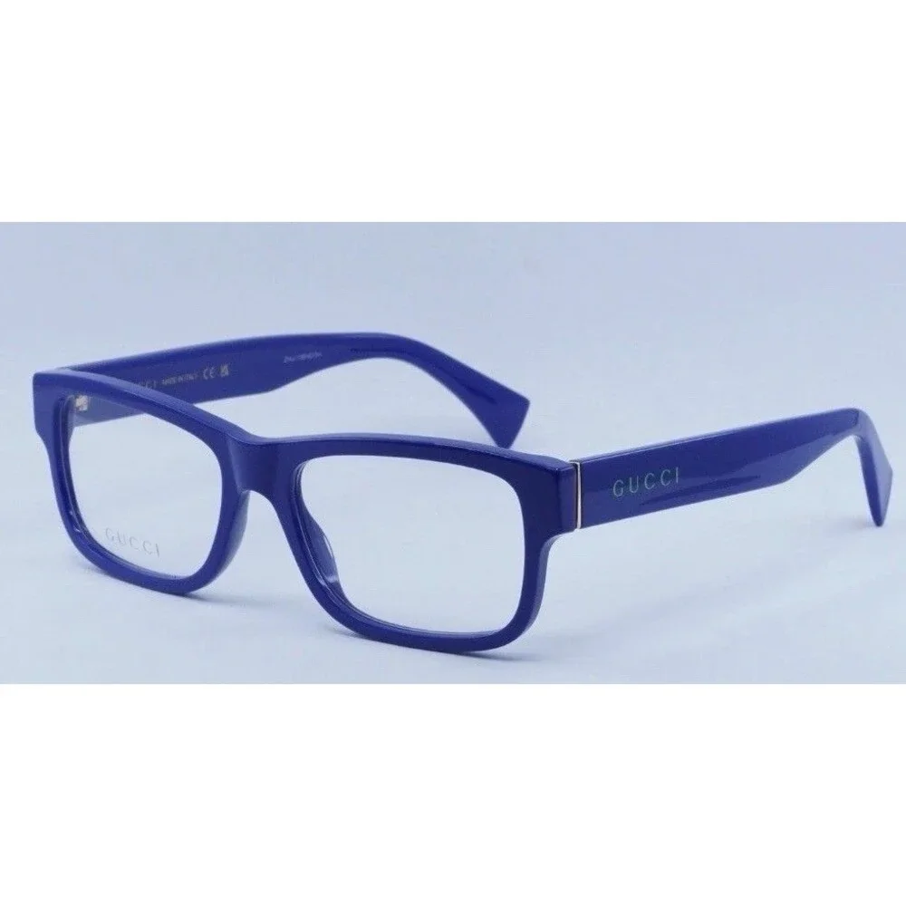 GUCCI GG1141O 002 Blue Gold Trim 56mm Eyeglass Frames /Sunglass Frames Only